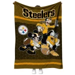 pittsburgh steelers disney football gold quilt blanket best selling
