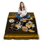 pittsburgh steelers disney football gold quilt blanket best selling