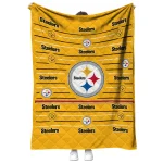 pittsburgh steelers handdrawn stripes gold quilt blanket best selling