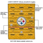 pittsburgh steelers handdrawn stripes gold quilt blanket best selling