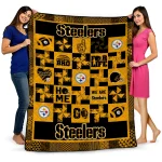 pittsburgh steelers helmet heart gold quilt blanket best selling