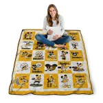 pittsburgh steelers mickey pattern gold white quilt blanket best selling