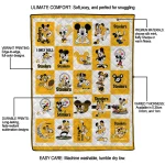 pittsburgh steelers mickey pattern gold white quilt blanket best selling