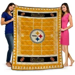 pittsburgh steelers mickey player gold quilt blanket best selling