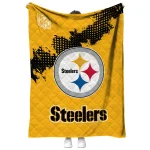 pittsburgh steelers shield badge gold quilt blanket best selling