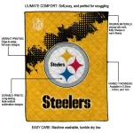 pittsburgh steelers shield badge gold quilt blanket best selling
