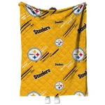 pittsburgh steelers sketch lines gold quilt blanket best selling