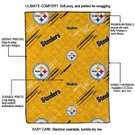 pittsburgh steelers sketch lines gold quilt blanket best selling