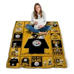 pittsburgh steelers snoopy love gold quilt blanket best selling