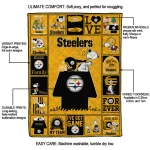 pittsburgh steelers snoopy love gold quilt blanket best selling