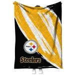 pittsburgh steelers stroke art gold white quilt blanket best selling