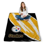 pittsburgh steelers stroke art gold white quilt blanket best selling