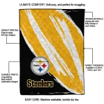 pittsburgh steelers stroke art gold white quilt blanket best selling