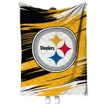 pittsburgh steelers wild lines gold white quilt blanket best selling