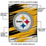 pittsburgh steelers wild lines gold white quilt blanket best selling