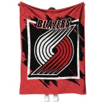 portland trail blazers block border red quilt blanket best selling