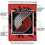 portland trail blazers block border red quilt blanket best selling