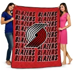 portland trail blazers bold red quilt blanket best selling