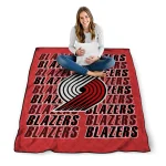portland trail blazers bold red quilt blanket best selling