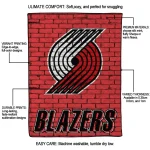 portland trail blazers brick grid red quilt blanket best selling