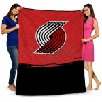 portland trail blazers dot illusion red quilt blanket best selling