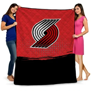 portland trail blazers dot illusion red quilt blanket best selling