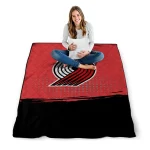 portland trail blazers dot illusion red quilt blanket best selling