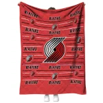 portland trail blazers handdrawn stripes red quilt blanket best selling