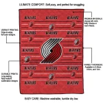 portland trail blazers handdrawn stripes red quilt blanket best selling