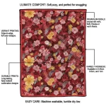 portland trail blazers hibiscus foliage red quilt blanket best selling