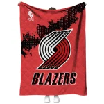 portland trail blazers nba grunge red quilt blanket best selling