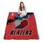 portland trail blazers nba grunge red quilt blanket best selling