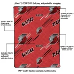 portland trail blazers sketch lines red quilt blanket best selling