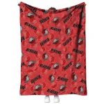 portland trail blazers solid classic red quilt blanket best selling
