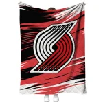 portland trail blazers wild lines red white quilt blanket best selling