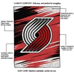 portland trail blazers wild lines red white quilt blanket best selling