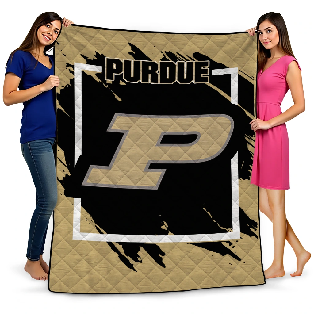 purdue boilermakers block border gold quilt blanket best selling purdue boilermakers block border gold quilt blanket best selling