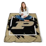 purdue boilermakers block border gold quilt blanket best selling