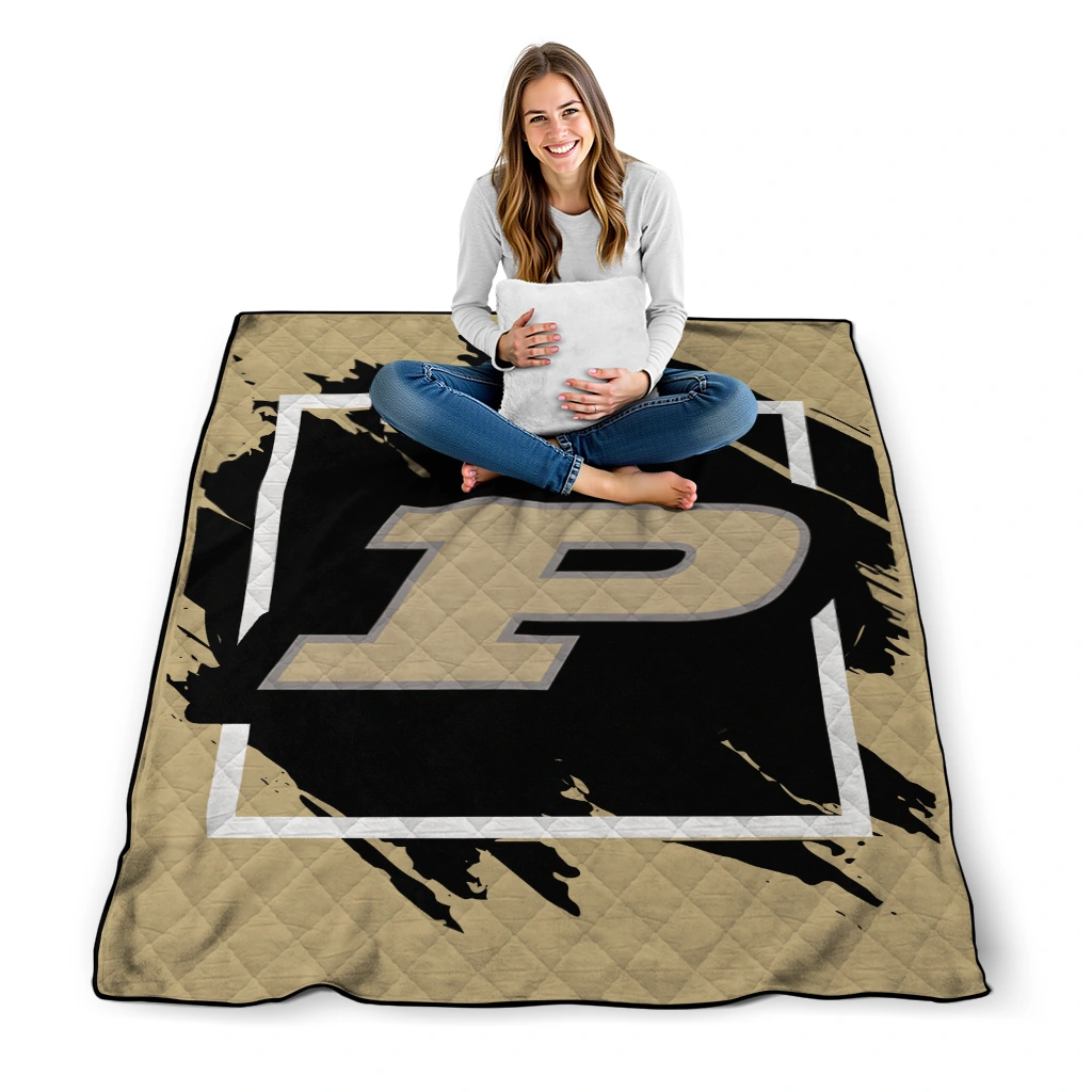 purdue boilermakers block border gold quilt blanket high quality purdue boilermakers block border gold quilt blanket high quality