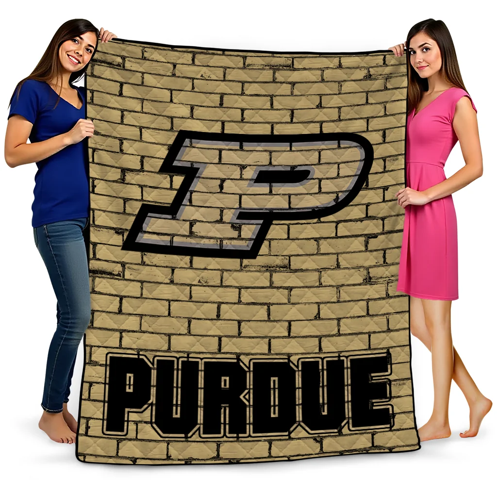 purdue boilermakers brick grid gold quilt blanket best selling purdue boilermakers brick grid gold quilt blanket best selling