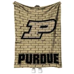 purdue boilermakers brick grid gold quilt blanket best selling
