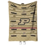 purdue boilermakers handdrawn stripes gold quilt blanket best selling