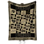 purdue boilermakers helmet heart gold quilt blanket best selling