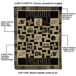 purdue boilermakers helmet heart gold quilt blanket best selling