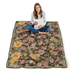 purdue boilermakers hibiscus foliage gold quilt blanket best selling