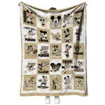 purdue boilermakers mickey mouse motif gold white quilt blanket best selling