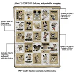 purdue boilermakers mickey mouse motif gold white quilt blanket best selling