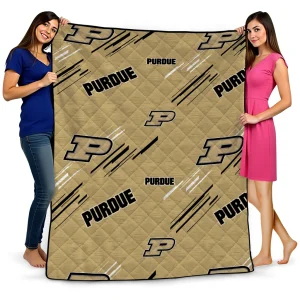purdue boilermakers sketch lines gold quilt blanket best selling