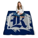 rice owls block border navy blue quilt blanket best selling