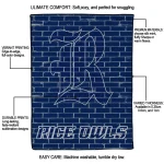 rice owls brick grid navy blue quilt blanket best selling